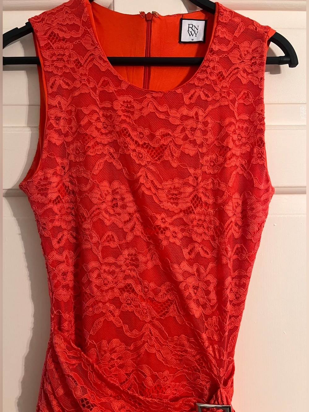 Runaway the label casani Orange Lace Bodycon Dress Side Sash wolf & badger date - Picture 6 of 8